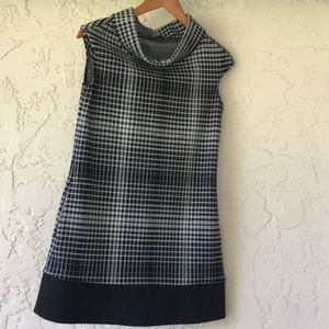 Adorable Express Dress, Cowl Neck, Checkered
